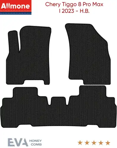 Коврики в салон ALLMONE 5221-W3NL-B01S Chery Tiggo 8 Pro Max 2023-н.в. 3 шт., черный