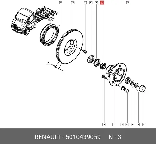 5010439059 ПОДШИПН КОНИЧ 40X7 RENAULT
