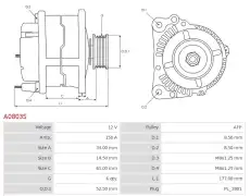 генератор \NISSAN A0803S AS-PL
