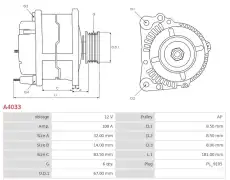генератор \FORD, NEW HOLLAND A4033 AS-PL