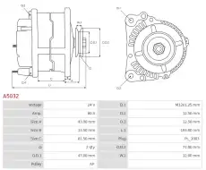 генератор \MITSUBISHI A5032 AS-PL
