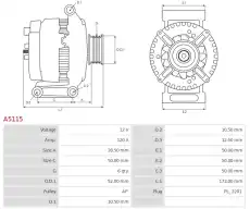 генератор \MITSUBISHI A5115 AS-PL