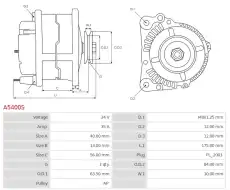 генератор \CATERPILLAR, MITSUBISHI A5400S AS-PL