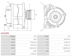 генератор \MITSUBISHI, VOLVO A5420PR AS-PL