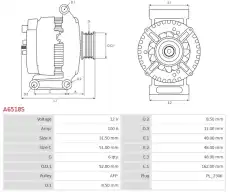 генератор \TOYOTA A6518S AS-PL