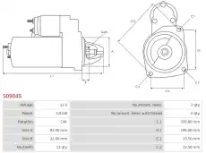 стартер \MASSEY FERGUSON S0904S AS-PL