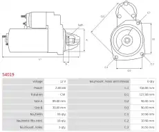 стартер \MASSEY FERGUSON, PERKINS S4019 AS-PL