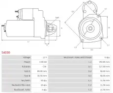 стартер \PERKINS S4030 AS-PL