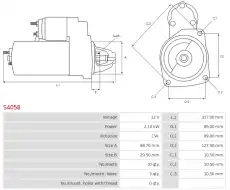 стартер \MASSEY FERGUSON, PERKINS S4058 AS-PL