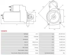 стартер \CUMMINS, JOHN DEERE S9365S AS-PL