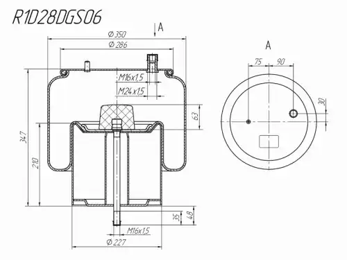 Пневмоподушка ROSTAR R1D28DGS06