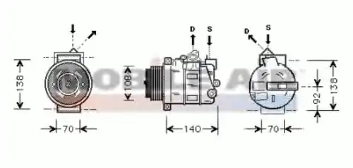 компрессор кондиционера MB 6030K351 SCHLIECKMANN