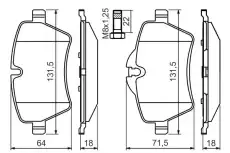 Тормозные колодки дисковые передняя ось BOSCH 0 986 494 489