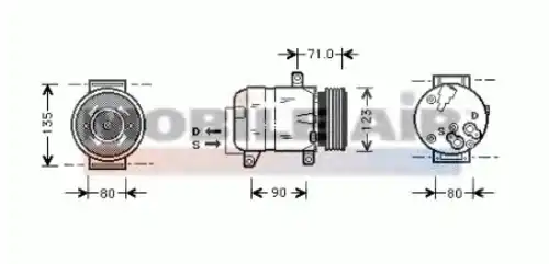 компрессор кондиционера Ren 6043K103 SCHLIECKMANN