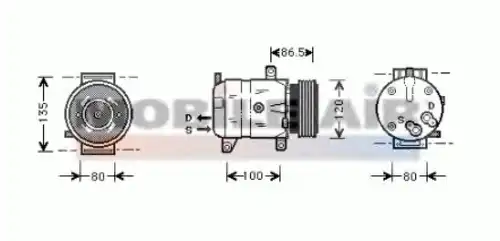 компрессор кондиционера Ren 6043K311 SCHLIECKMANN