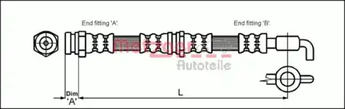 шланг тормозной перед. Maz 4114780 METZGER
