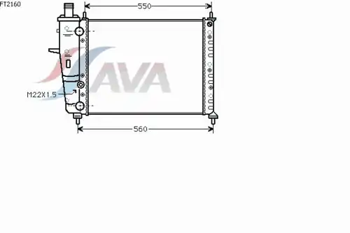 Радиатор системы охлаждения двигателя AVA FT2160