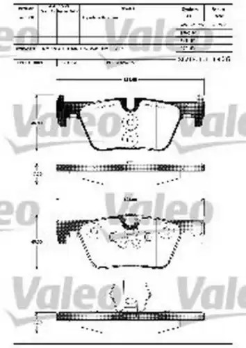 Тормозные колодки дисковые задняя ось VALEO 601311