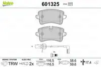 Тормозные колодки дисковые задняя ось VALEO 601325