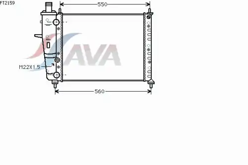 Радиатор системы охлаждения двигателя AVA FT2159