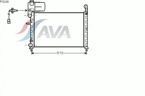 Радиатор системы охлаждения двигателя AVA FT2120