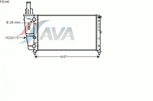 Радиатор системы охлаждения двигателя AVA FT2140
