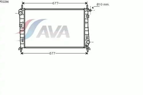 Радиатор системы охлаждения двигателя AVA FD2266