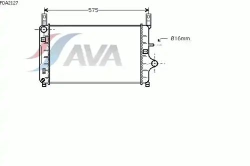 Радиатор системы охлаждения двигателя AVA FDA2127