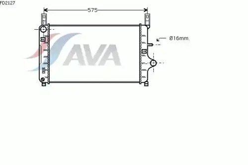 Радиатор системы охлаждения двигателя AVA FD2127
