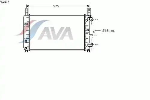 Радиатор системы охлаждения двигателя AVA FD2117