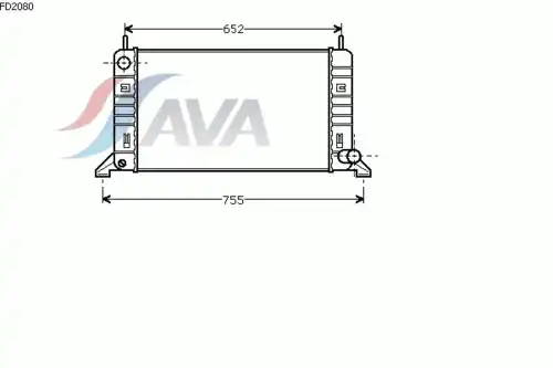 Радиатор системы охлаждения двигателя AVA FD2080