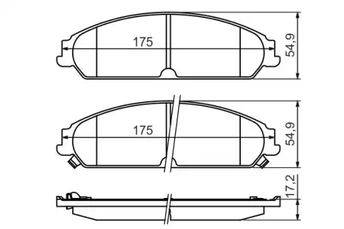Тормозные колодки дисковые передняя ось BOSCH 0 986 494 483
