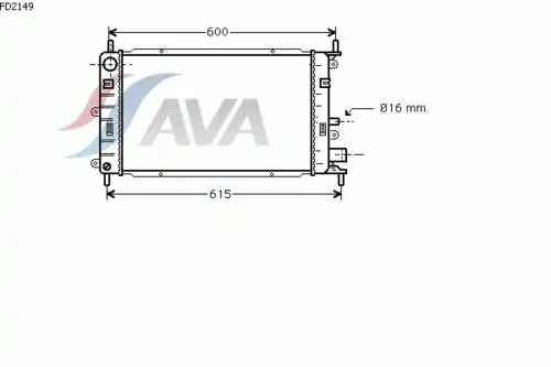 Радиатор системы охлаждения двигателя AVA FD2149