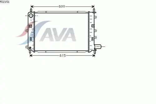 Радиатор системы охлаждения двигателя AVA FD2151