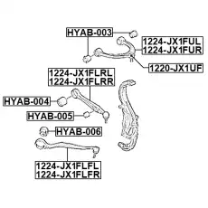 Рычаг подвески FEBEST 1224-JX1FLRR