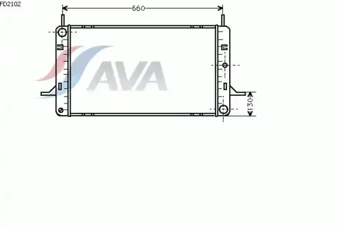 Радиатор системы охлаждения двигателя AVA FD2102