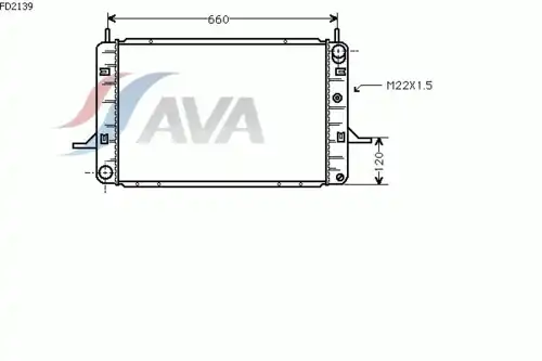 Радиатор системы охлаждения двигателя AVA FD2139