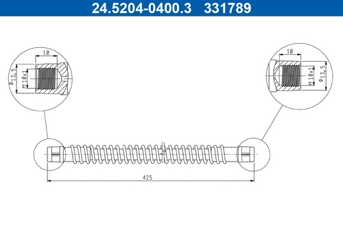 Шланг тормозной 24.5204-0400.3 ATE