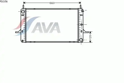 Радиатор системы охлаждения двигателя AVA FD2156