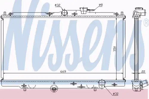 Радиатор системы охлаждения двигателя NISSENS 62258A