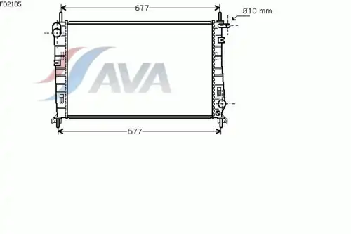 Радиатор системы охлаждения двигателя AVA FD2185