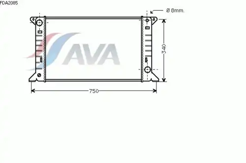 Радиатор системы охлаждения двигателя AVA FDA2085