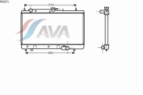 Радиатор системы охлаждения двигателя AVA MZ2071