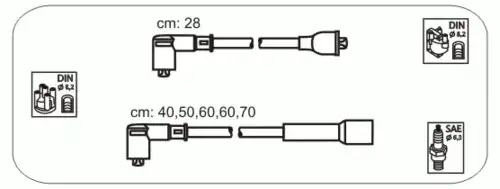 компл. высоковольт. проводов Audi ABS7 JANMOR