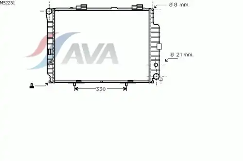 Радиатор системы охлаждения двигателя AVA MS2231