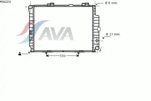 Радиатор системы охлаждения двигателя AVA MSA2231