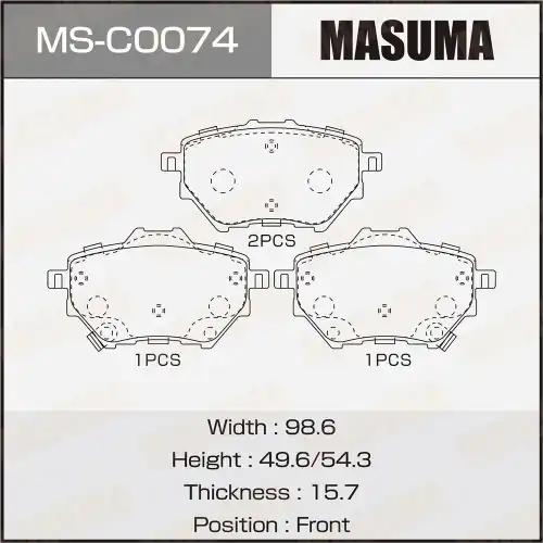 Тормозные колодки дисковые MASUMA MS-C0074