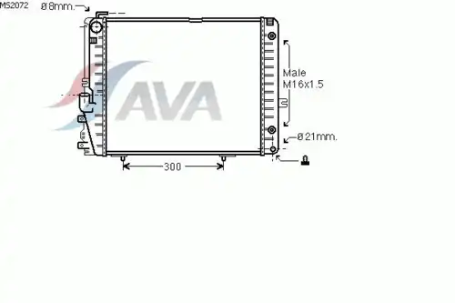 Радиатор системы охлаждения двигателя AVA MS2072