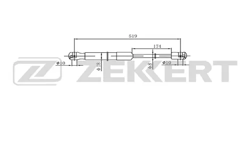 Амортизатор (упор) багажника ZEKKERT GF-2599