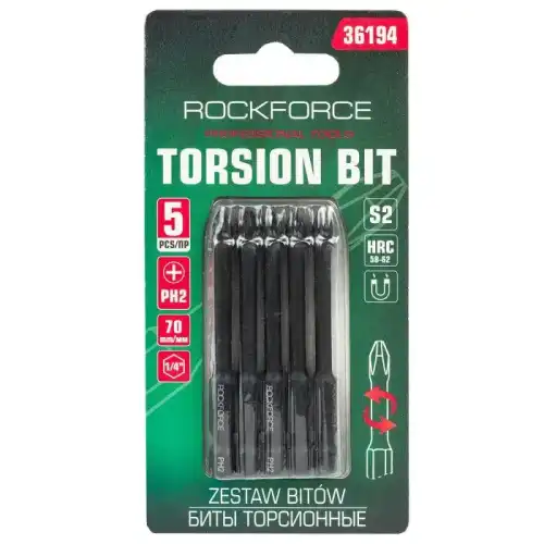 RF-36194 Биты торсионные, набор 5пр. ROCK FORCE